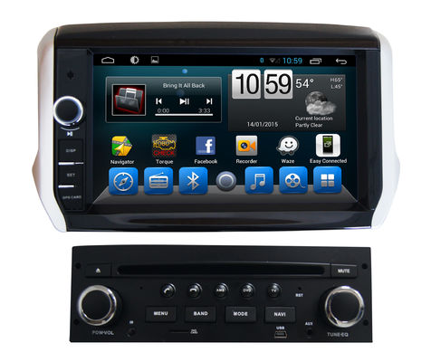 چین 2 Din Radio Car Touch Screen Peugeot Navigation System 208 Peugeot 2008 تامین کننده
